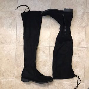 Black thigh high boots